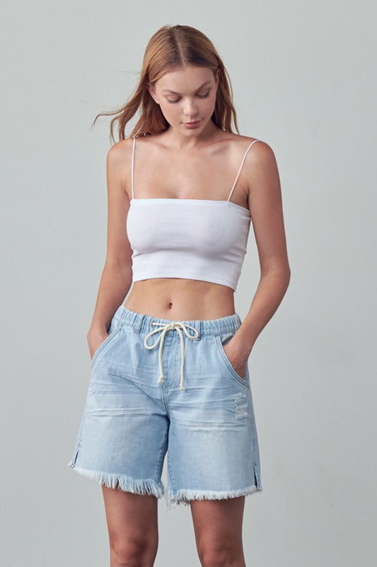 *Mid-Rise Slouch Shorts