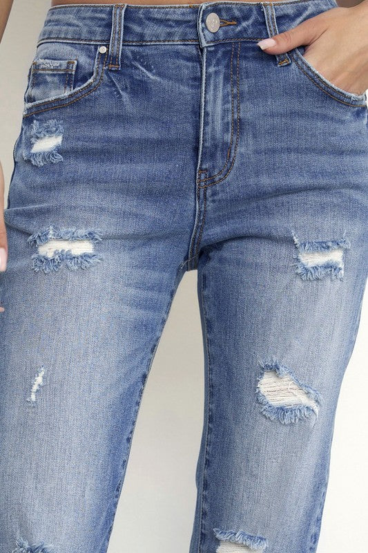 *Mid Rise Slim Boyfriend Jeans