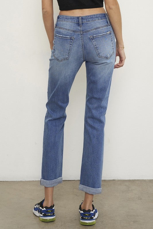 *Mid Rise Slim Boyfriend Jeans