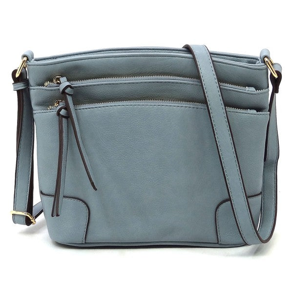 *Fashion Multi Zip Pocket Crossbody Bag