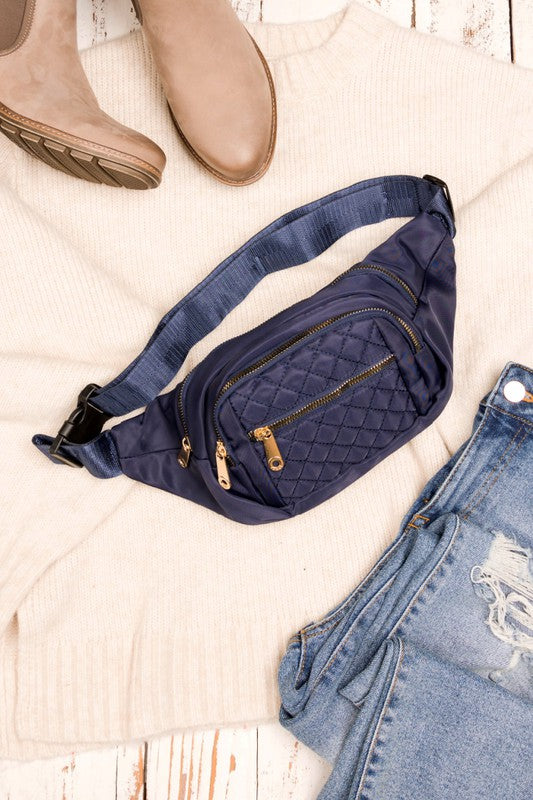 *Quilted Belt Sling Bum Bag