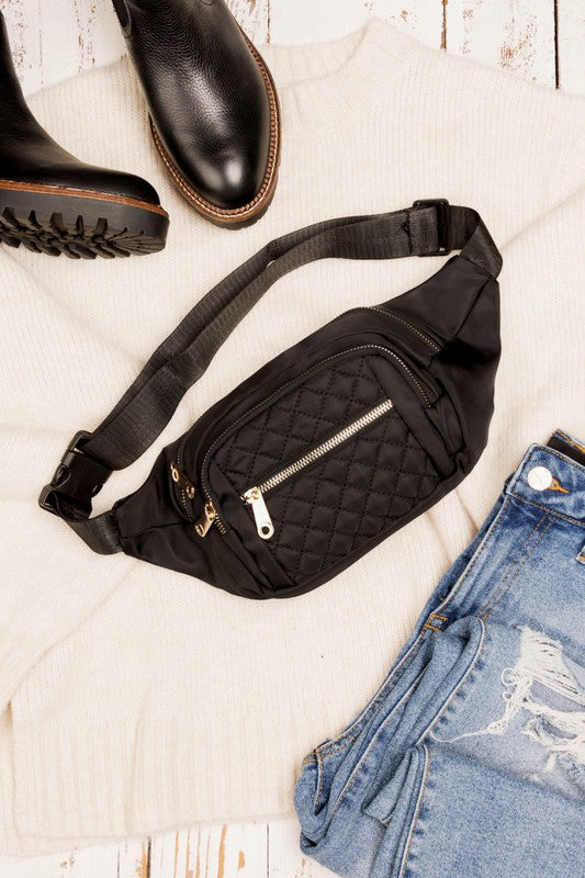 *Quilted Belt Sling Bum Bag