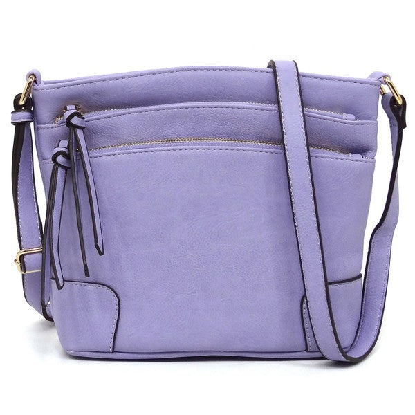 *Fashion Multi Zip Pocket Crossbody Bag