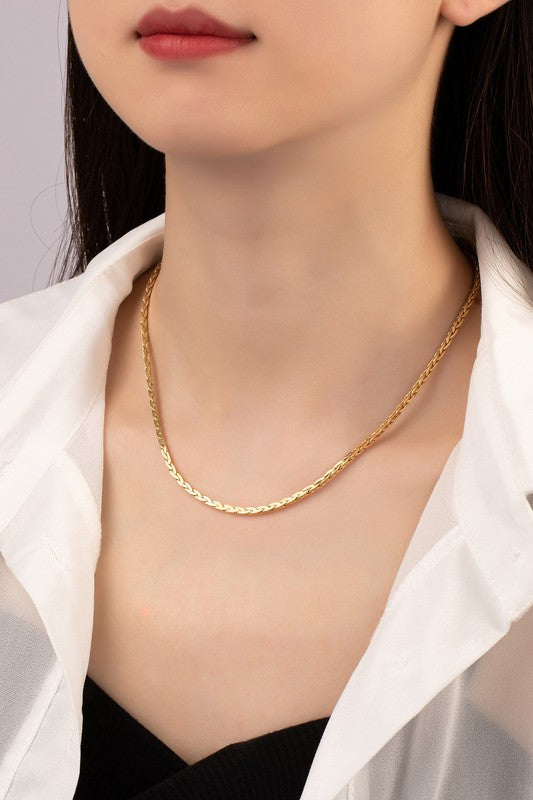 *Real Gold Dipped Braided Chain Necklace