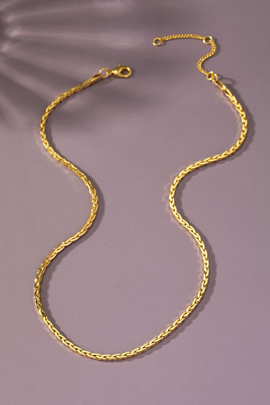 *Real Gold Dipped Braided Chain Necklace