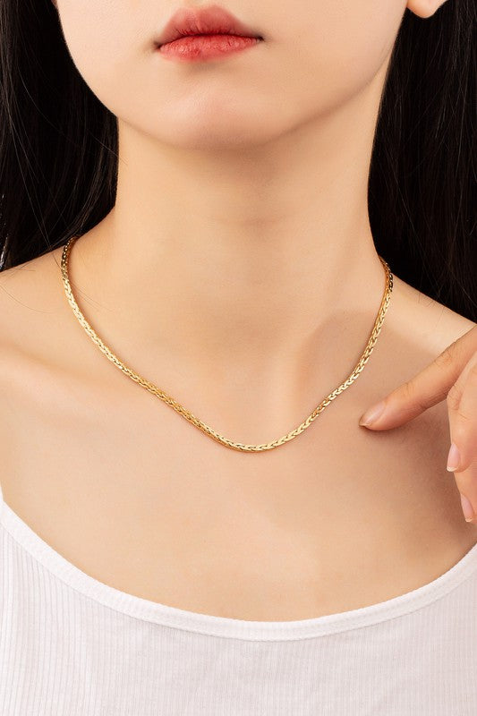 *Real Gold Dipped Braided Chain Necklace