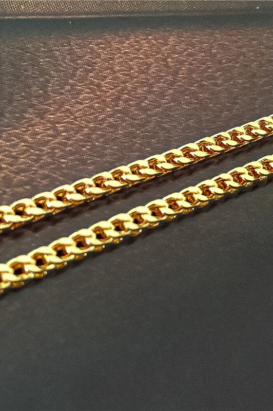 *Real Gold Dipped Braided Chain Necklace