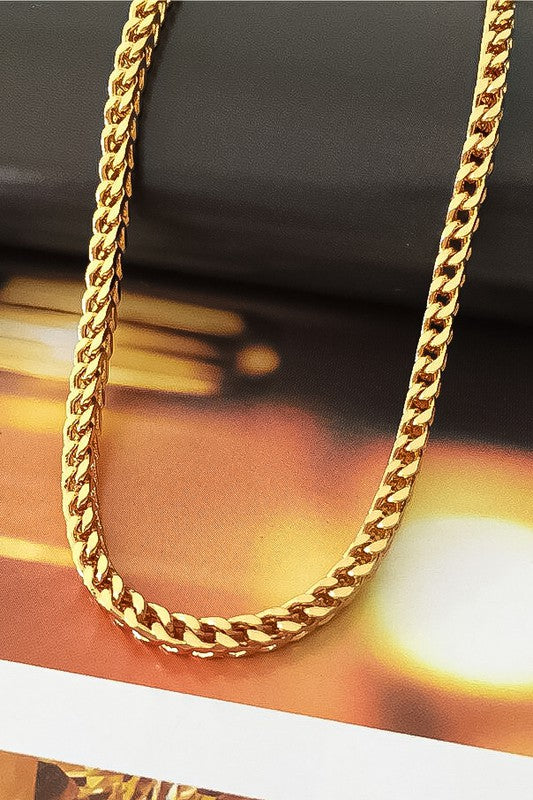 *Real Gold Dipped Braided Chain Necklace