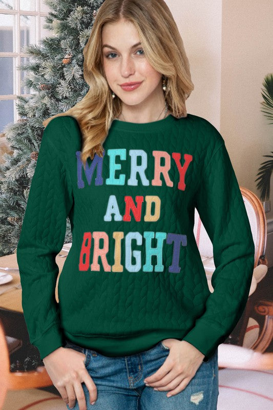 *Merry Cable Knit Pullover Sweatshirt