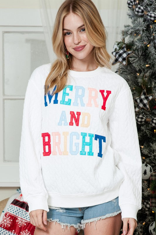 *Merry Cable Knit Pullover Sweatshirt