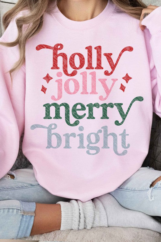 *Holly Jolly Merry Christmas Graphic Sweatshirt