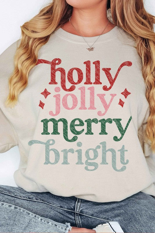 *Holly Jolly Merry Christmas Oversized Sweatshirt