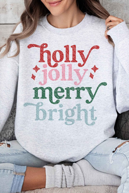 *Holly Jolly Merry Christmas Oversized Sweatshirt