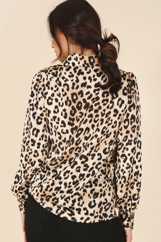 *Satin leopard blouse