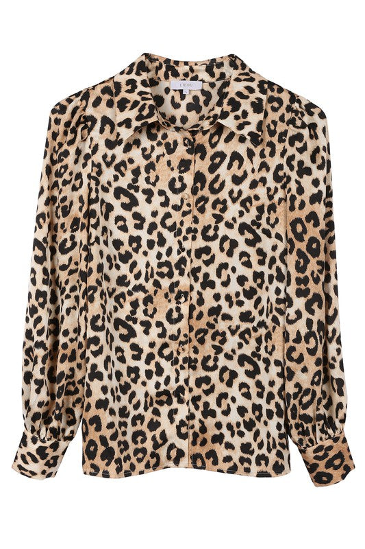 *Satin leopard blouse