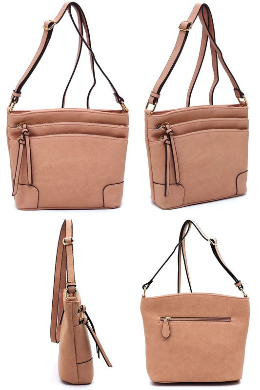 *Fashion Multi Zip Pocket Crossbody Bag