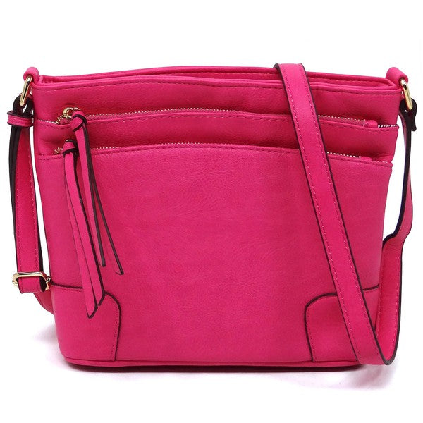 *Fashion Multi Zip Pocket Crossbody Bag