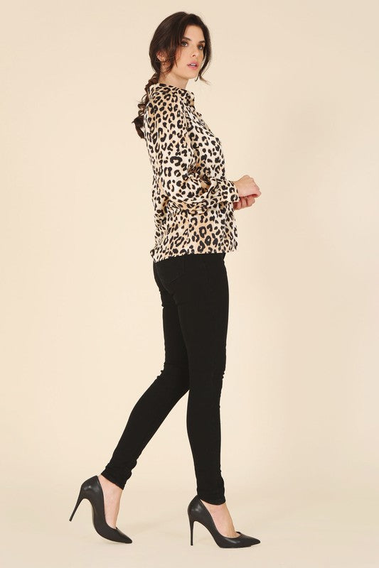 *Satin leopard blouse