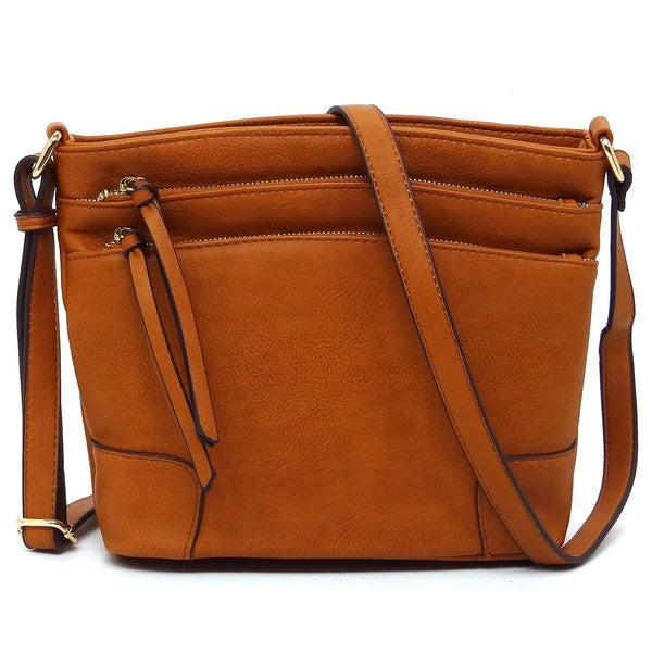 *Fashion Multi Zip Pocket Crossbody Bag