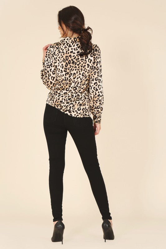 *Satin leopard blouse