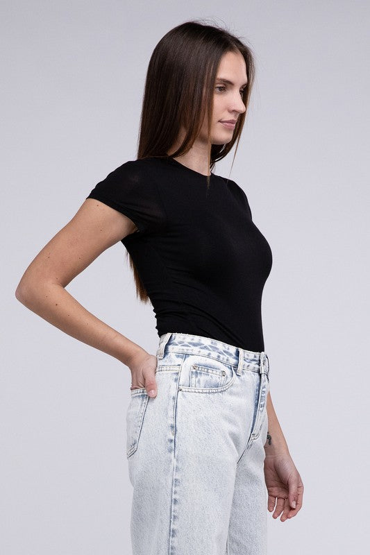 *Double Layered Cap Sleeve Bodysuit