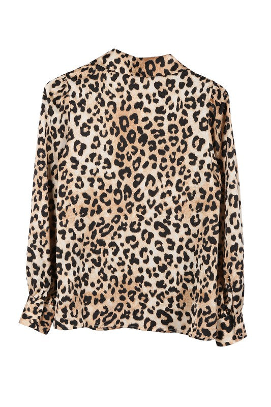 *Satin leopard blouse