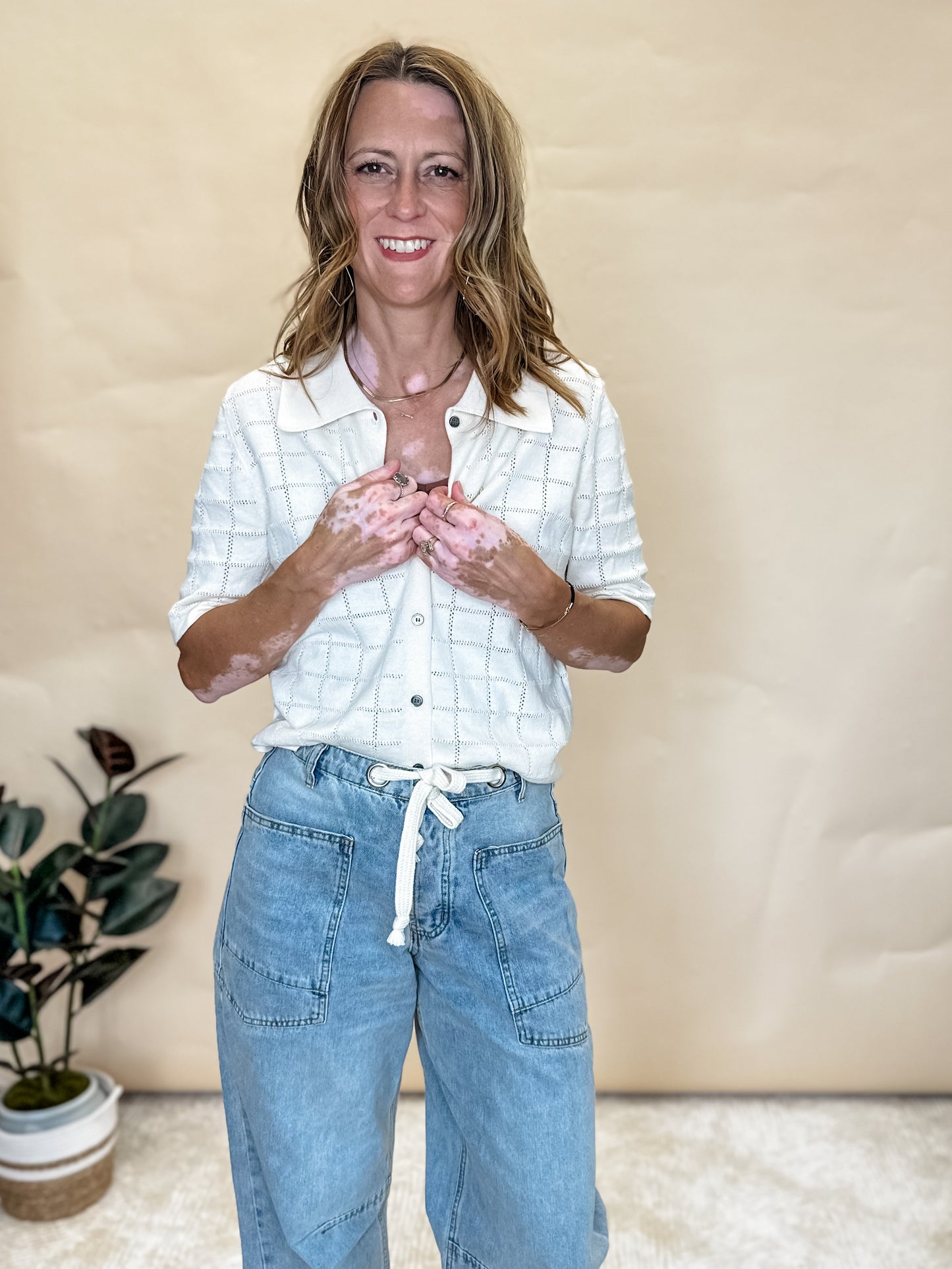 Square Dance Button Down Sweater