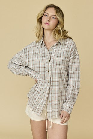 Autumn Flannel Plaid Button Down