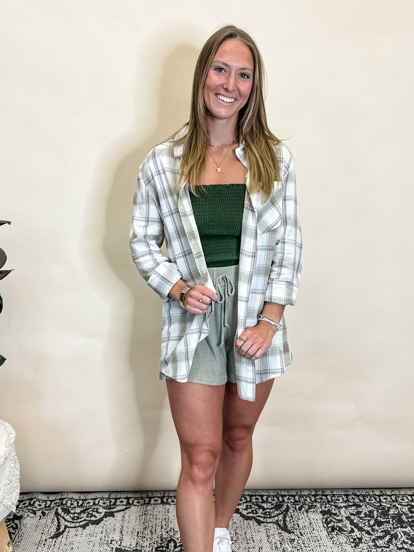 Honey Dew Plaid Button Down