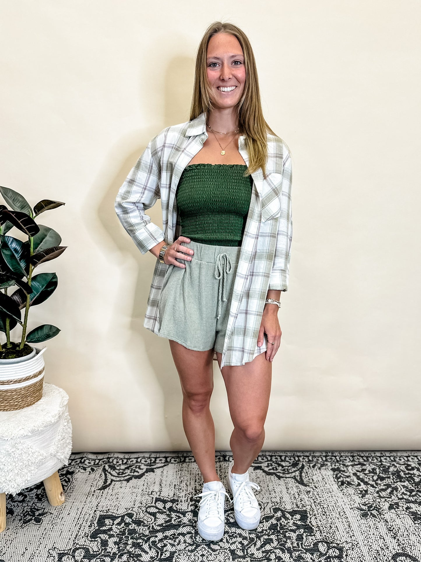 Honey Dew Plaid Button Down