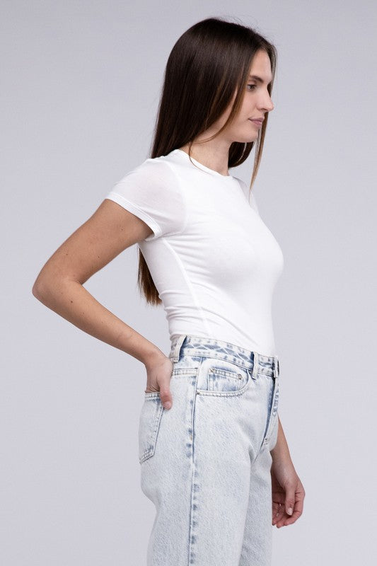 *Double Layered Cap Sleeve Bodysuit