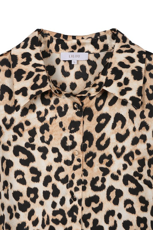 *Satin leopard blouse