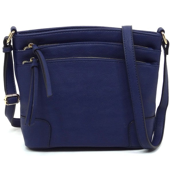 *Fashion Multi Zip Pocket Crossbody Bag