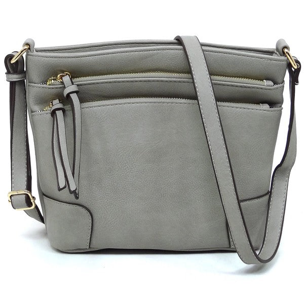 *Fashion Multi Zip Pocket Crossbody Bag