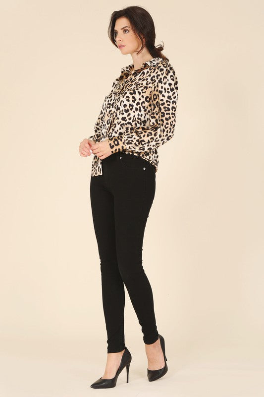 *Satin leopard blouse