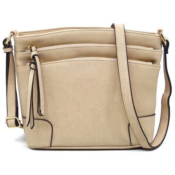 *Fashion Multi Zip Pocket Crossbody Bag