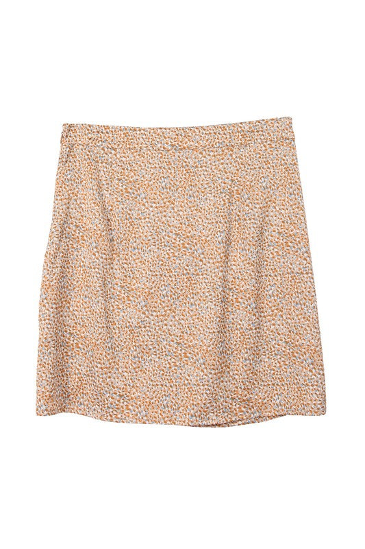 *Leopard Print Shirred Skirt