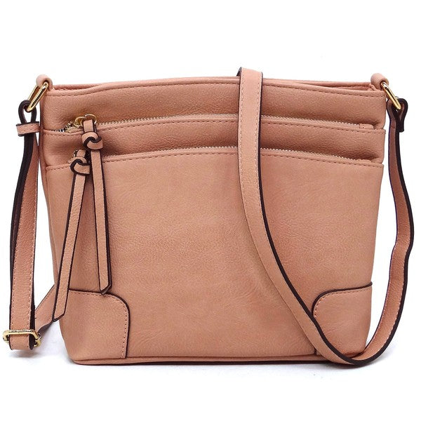 *Fashion Multi Zip Pocket Crossbody Bag