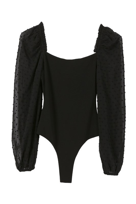 *LS Shirring Sleeve Bodysuit