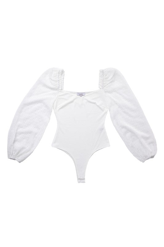 *LS Shirring Sleeve Bodysuit